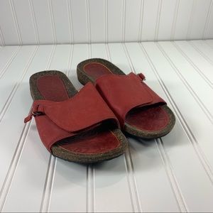 Teva Red Leather Slide Sandal Sz 10